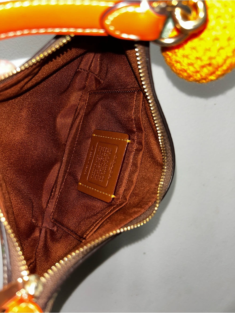 Orange Leather Mini Bag - Coach